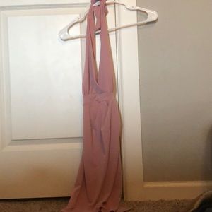 BLUE BLUSH- really pretty dark pink halter dress!